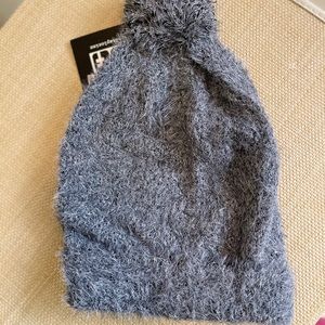 Soft Faux Fur beanie Gray/black